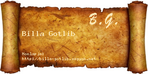Billa Gotlib névjegykártya